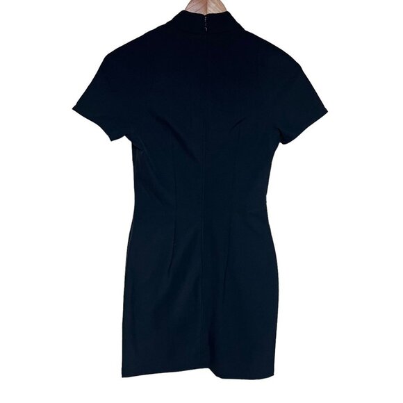 &‎ Other Stories Black Mini Dress Mock Neck Cut Out Short Sleeve Bodycon Luxury - Picture 12 of 16
